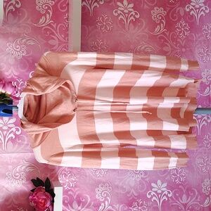 Christopher & Banks Pink and White Cowl Neck Sweater